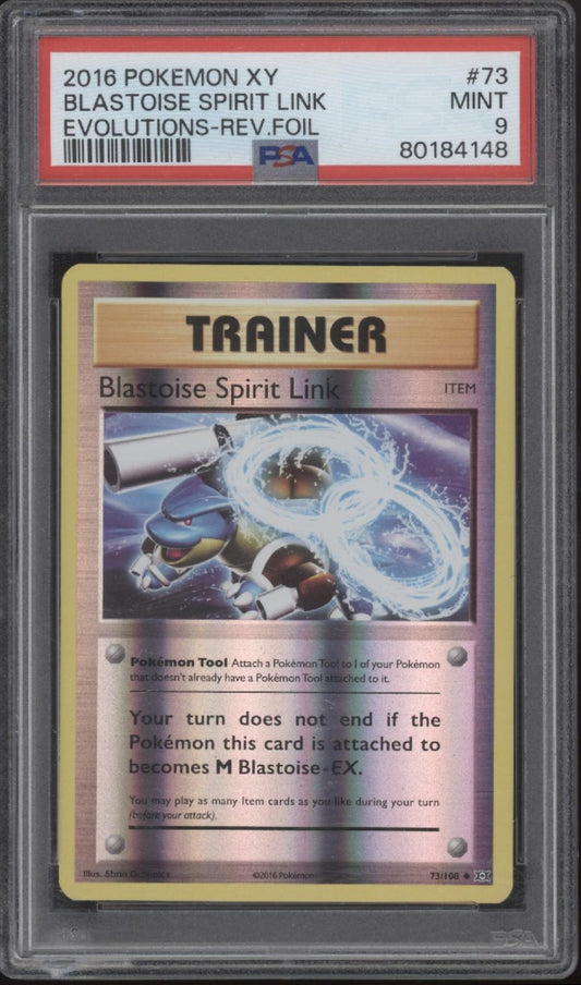 Blastoise Spirit Link Pokemon Evolutions Reverse Foil #73 PSA 9
