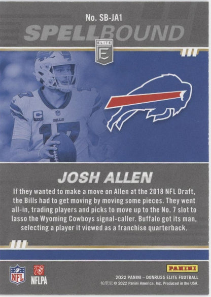 Josh Allen 2022 Panini Donruss Elite Spellbound "ALLEN" Lot