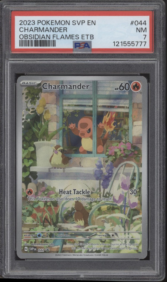 Charmander Pokemon Obsidian Flames Elite Trainer Box #044 PSA 7