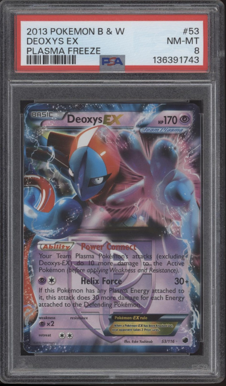 Deoxys ex Pokemon Plasma Freeze #53 PSA 8
