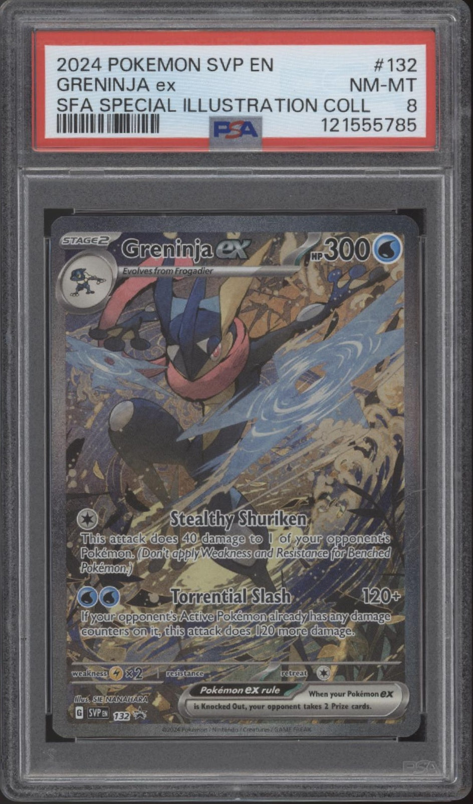 Greninja ex Pokemon Shrouded Fable Special Illustration Collection #132 PSA 8