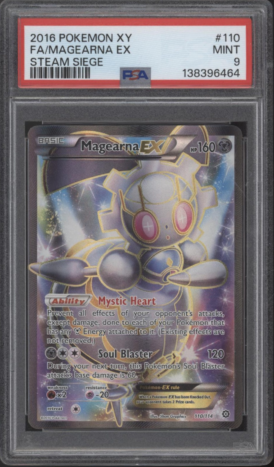 Magearna ex Pokemon Steam Siege Full Art #110 PSA 9
