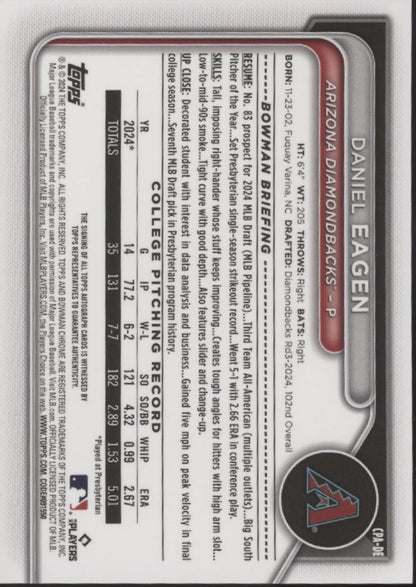 Daniel Eagen 2024 Bowman Chrome Auto #CPA-DE
