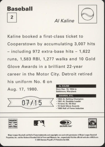 Al Kaline 2004 Donruss White 07/15 #2