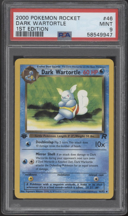 Dark Wartortle Pokemon Team Rocket 1st Edition #46 PSA 9