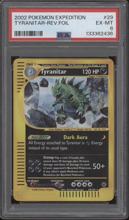 Tyranitar Pokemon Expedition Reverse Holo #29 PSA 6