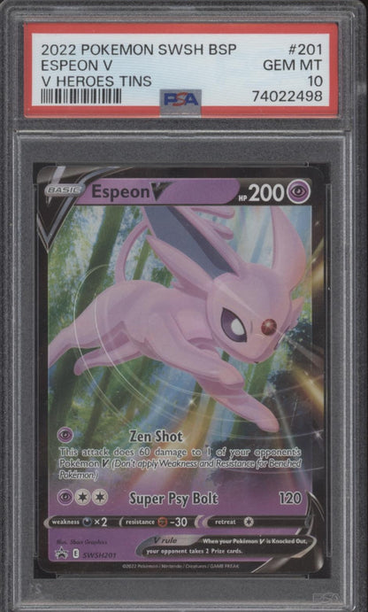 Expeon V Pokemon V Heroes Tins #201 PSA 10