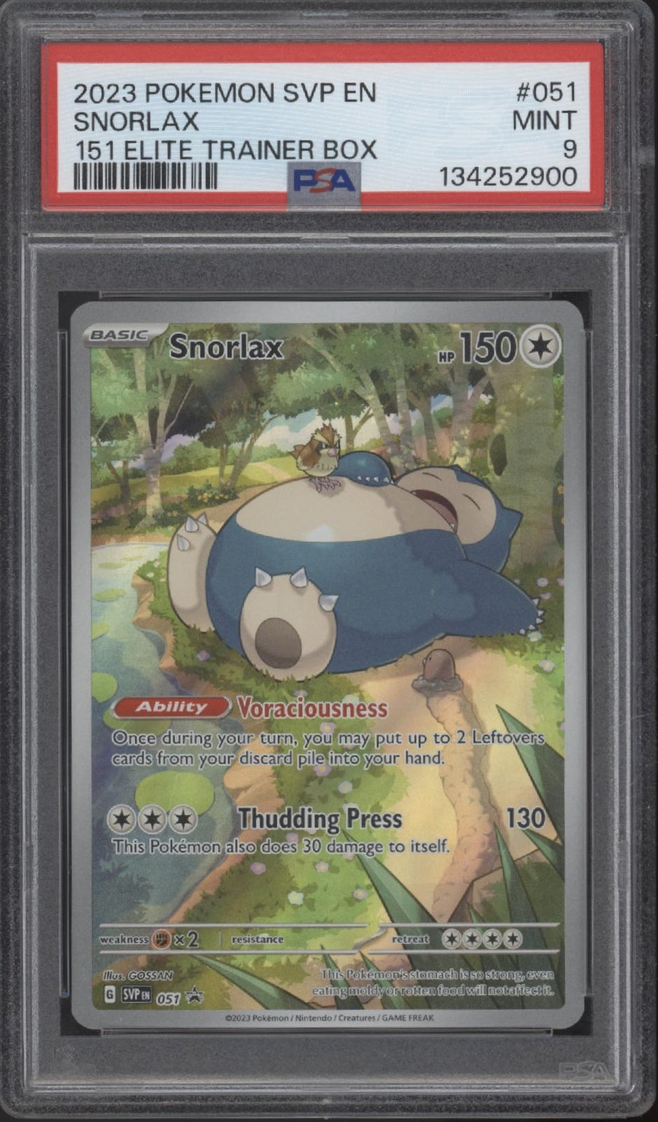 Snorlax Pokemon 151 Elite Trainer Box #051 PSA 9
