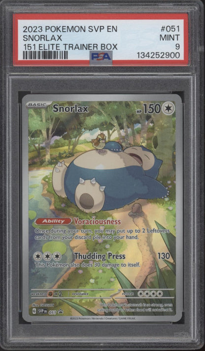 Snorlax Pokemon 151 Elite Trainer Box #051 PSA 9
