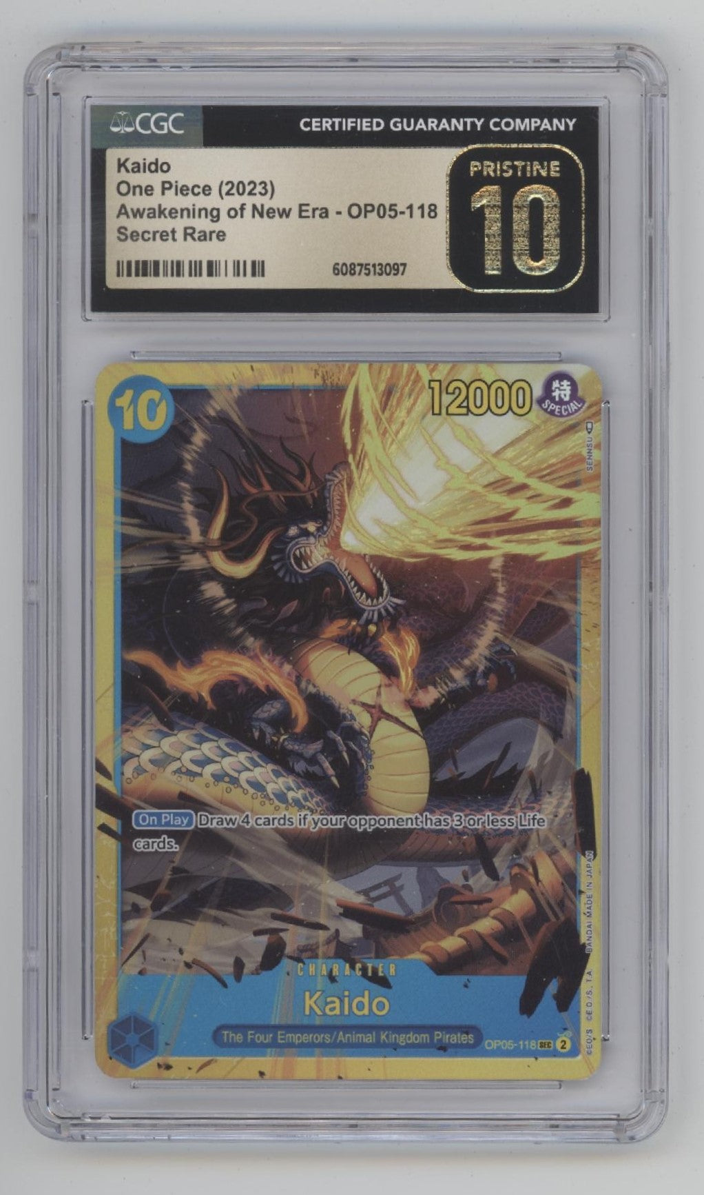 Kaido One Piece Card Game Awakening of New Era Secret Rare #118 CGC 10 Pristine