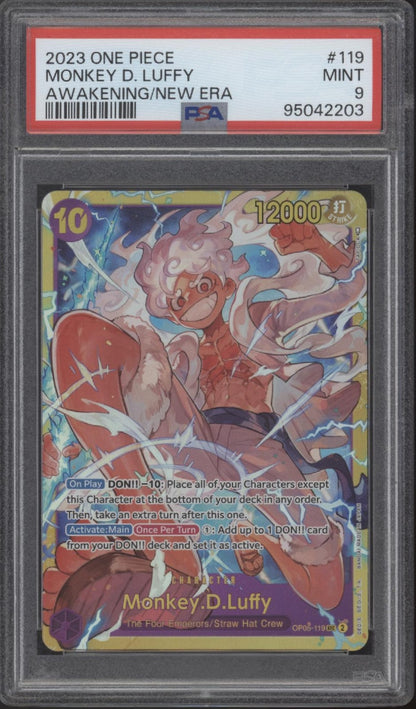 Monkey D Luffy One Piece Card Game Awakening of the New Era #119 PSA 9