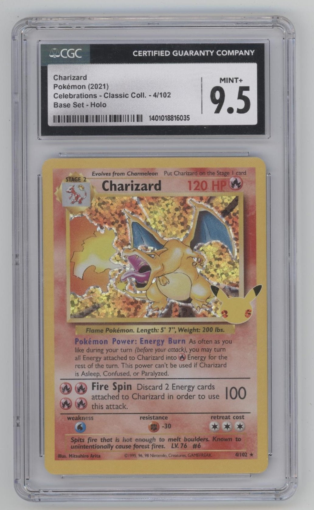 Charizard Pokemon Celebrations Classic Collection Base Set Holo #4 CGC 9.5、Collector Store LLC Gaming、kayou