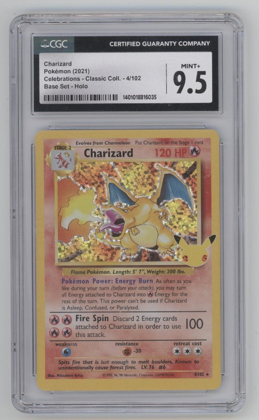 Charizard Pokemon Celebrations Classic Collection Base Set Holo #4 CGC 9.5