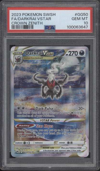 Darkrai VSTAR Pokemon Crown Zenith Full Art #GG50 PSA 10