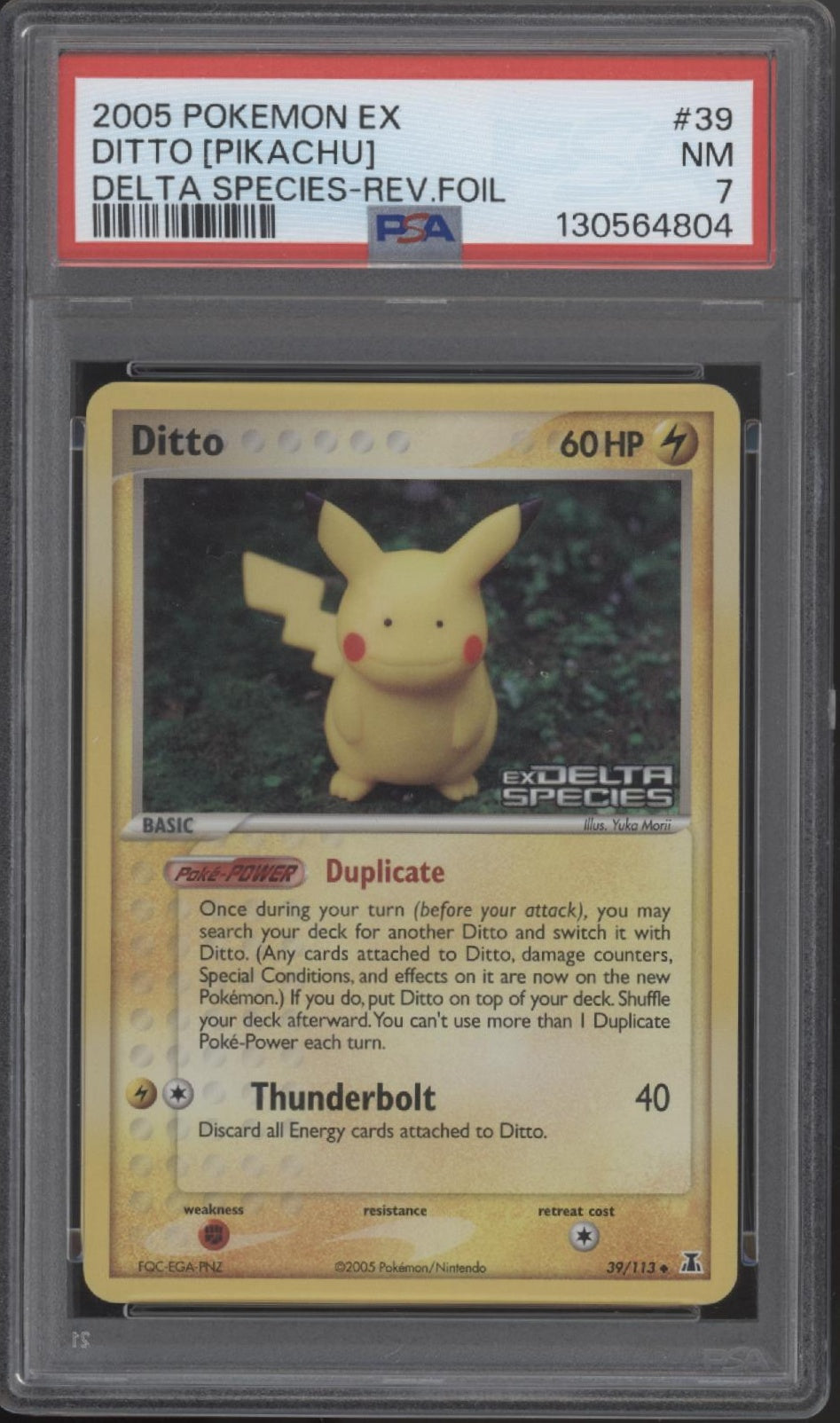 Ditto (Pikachu) Pokemon Delta Species Reverse Foil #39 PSA 7