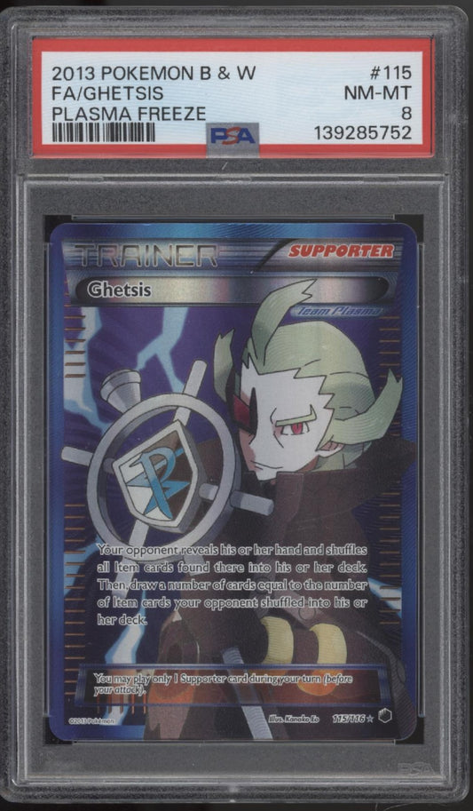 Ghetsis Pokemon Plasma Freeze Full Art #115 PSA 8