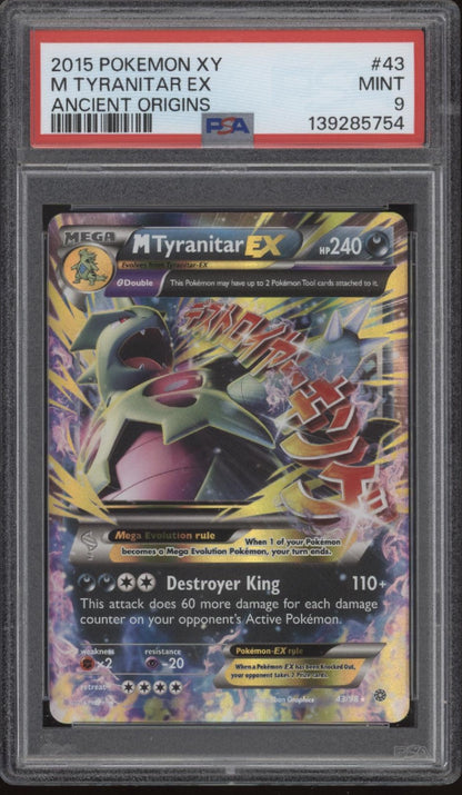 M Tyranitar ex Pokemon Ancient Origins #43 PSA 9