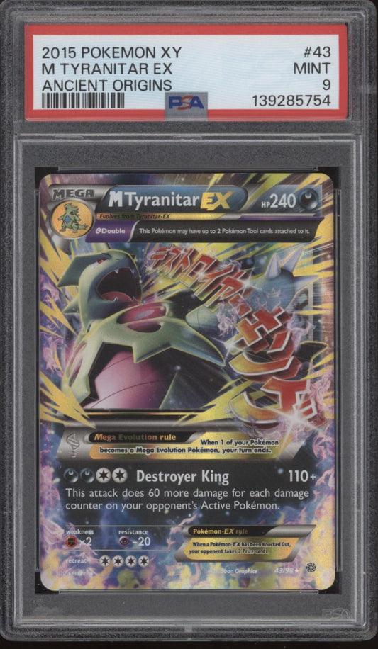 M Tyranitar ex Pokemon Ancient Origins #43 PSA 9