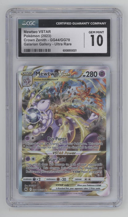 Mewtwo VSTAR Pokemon Crown Zenith Galarian Gallery Holo #GG44 CGC 10 #2 Mewtwo VSTAR Pokemon Crown Zenith Galarian Gallery Holo #GG44 CGC 10 #2