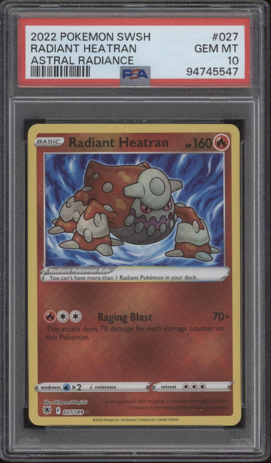 Radiant Heatran Pokemon Astral Radiance #027 PSA 10