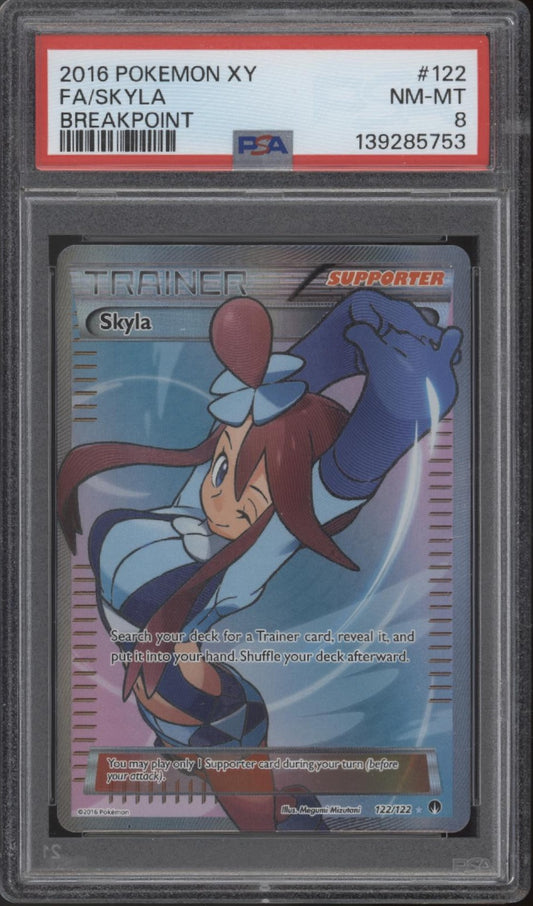 Skyla Pokemon Breakpoint Full Art #122 PSA 8