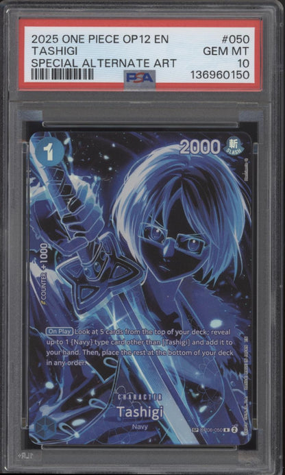 Tashigi One Piece Card Game Legacy of the Master Special Alt Art #050 PSA 10
