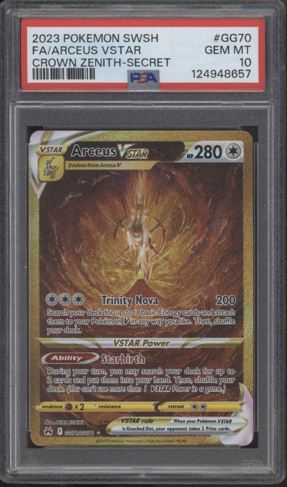 Arceus VSTAR Pokemon Crown Zenith Full Art Secret #GG70 PSA 10 Arceus VSTAR Pokemon Crown Zenith Full Art Secret #GG70 PSA 10