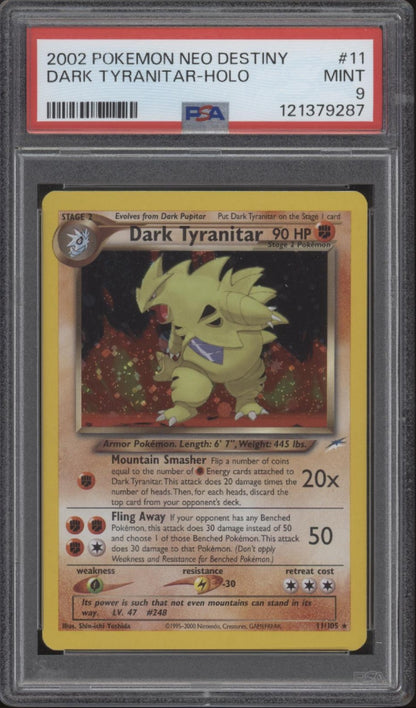 Dark Tyranitar Pokemon Neo Destiny Holo #11 PSA 9