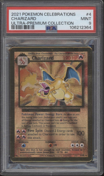 Charizard Pokemon Celebrations Ultra Premium Collection Metal Card #4 PSA 9 Charizard Pokemon Celebrations Ultra Premium Collection Metal Card #4 PSA 9