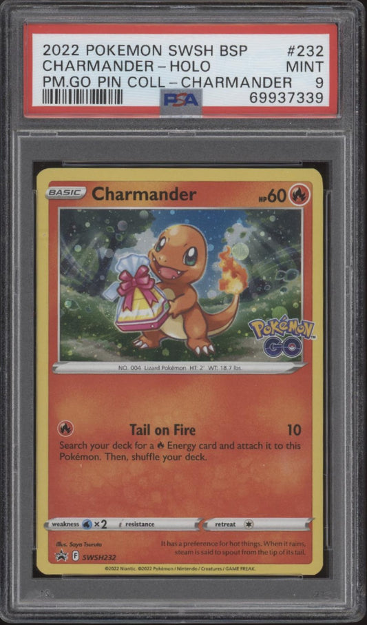 Charmander Pokemon Pokemon GO Pin Collection Holo #232 PSA 9
