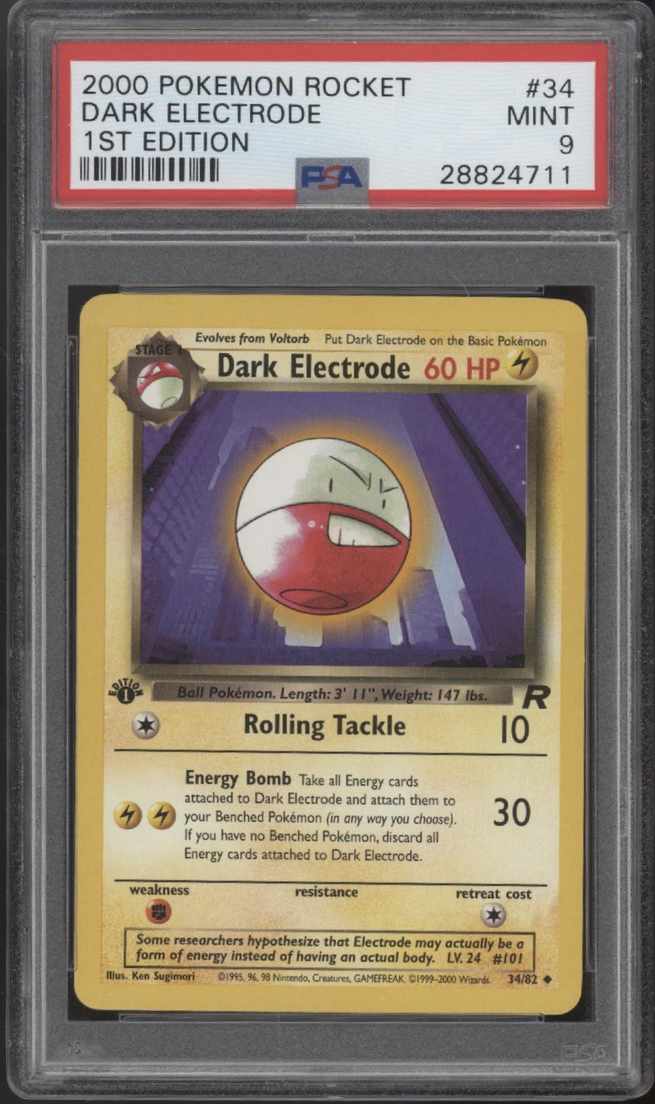 Dark Electrode Pokemon Team Rocket 1st Edition #34 PSA 9