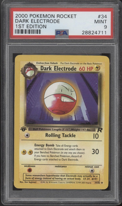 Dark Electrode Pokemon Team Rocket 1st Edition #34 PSA 9