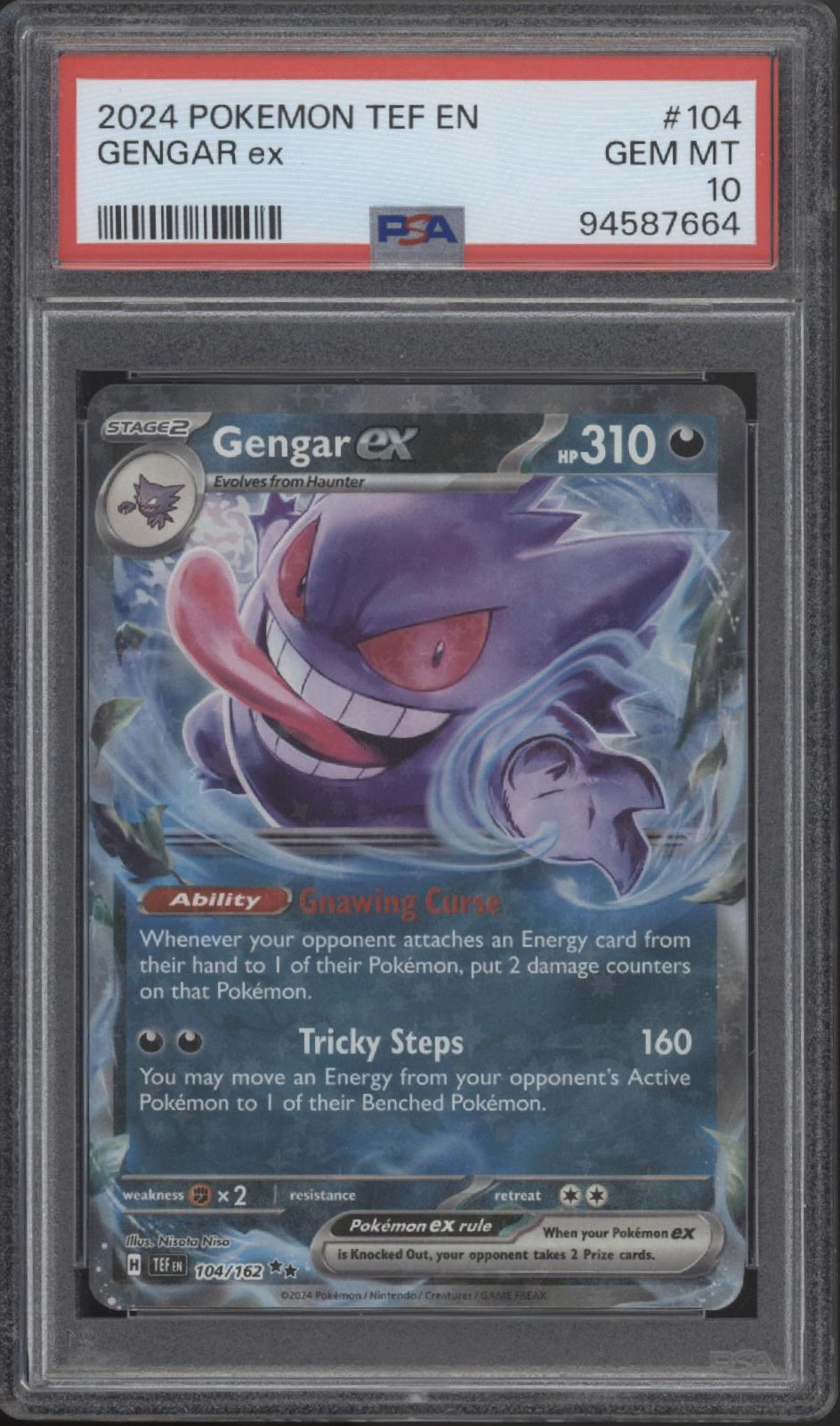Gengar ex Pokemon Temporal Forces #104 PSA 10