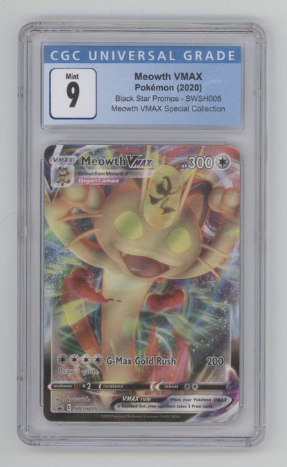 Meowth VMAX Pokemon Black Star Promo Special Collection #SWSH005 CGC 9
