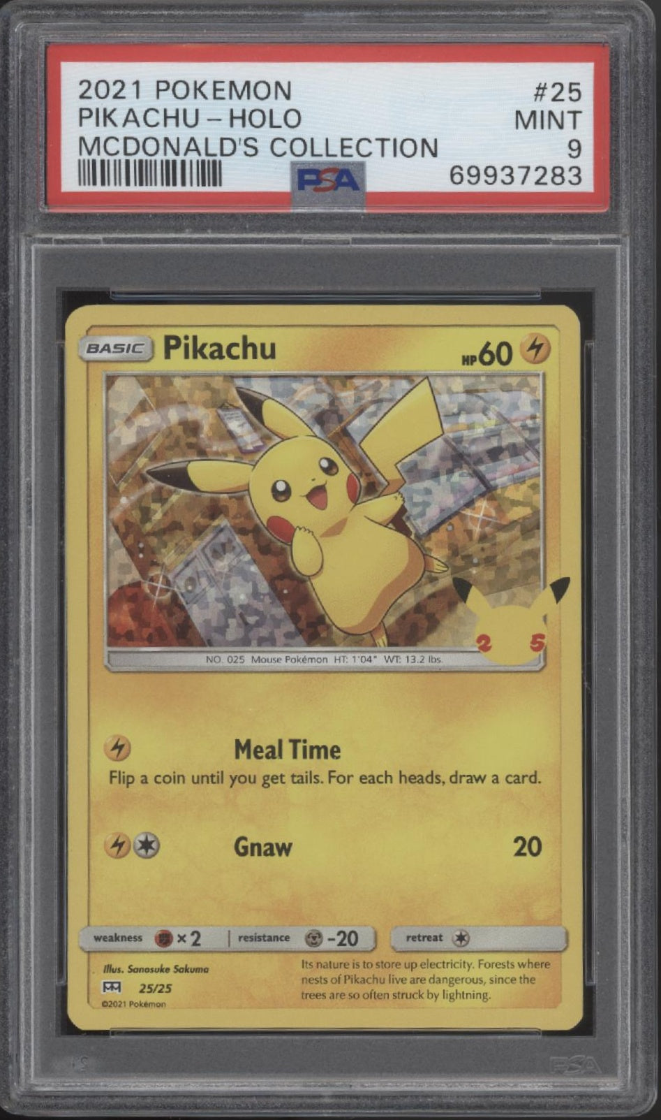 Pikachu Pokemon McDonald's Collection Holo #25 PSA 9