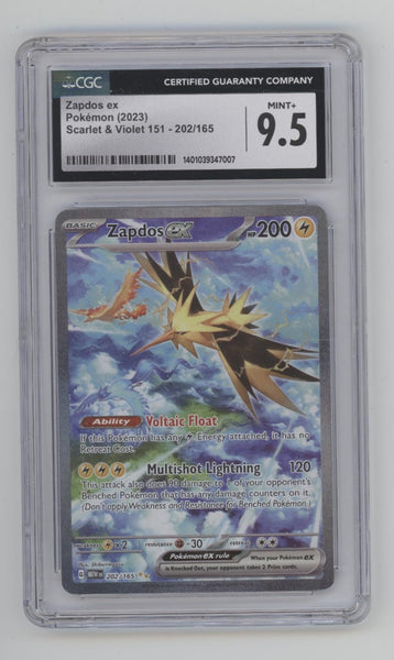 Zapdos ex Pokemon 151 #202 CGC 9.5 Zapdos ex Pokemon 151 #202 CGC 9.5