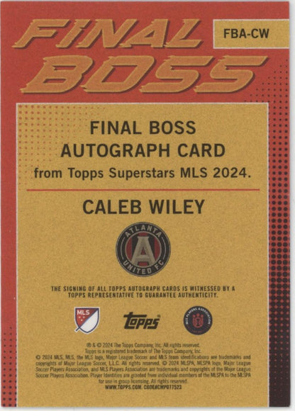 Caleb Wiley 2024 Topps MLS Superstars Final Boss Blue Refractor Auto 10/10