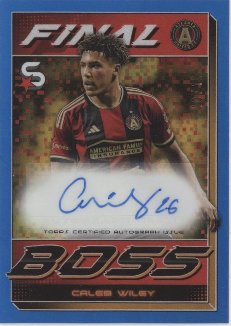 Caleb Wiley 2024 Topps MLS Superstars Final Boss Blue Refractor Auto 10/10