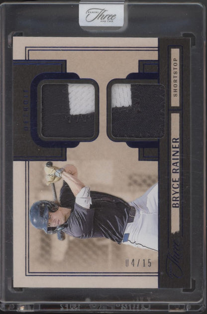 Bryce Rainer 2025 Panini Three & Two Blue Swatch 04/15 #PDJ-BR
