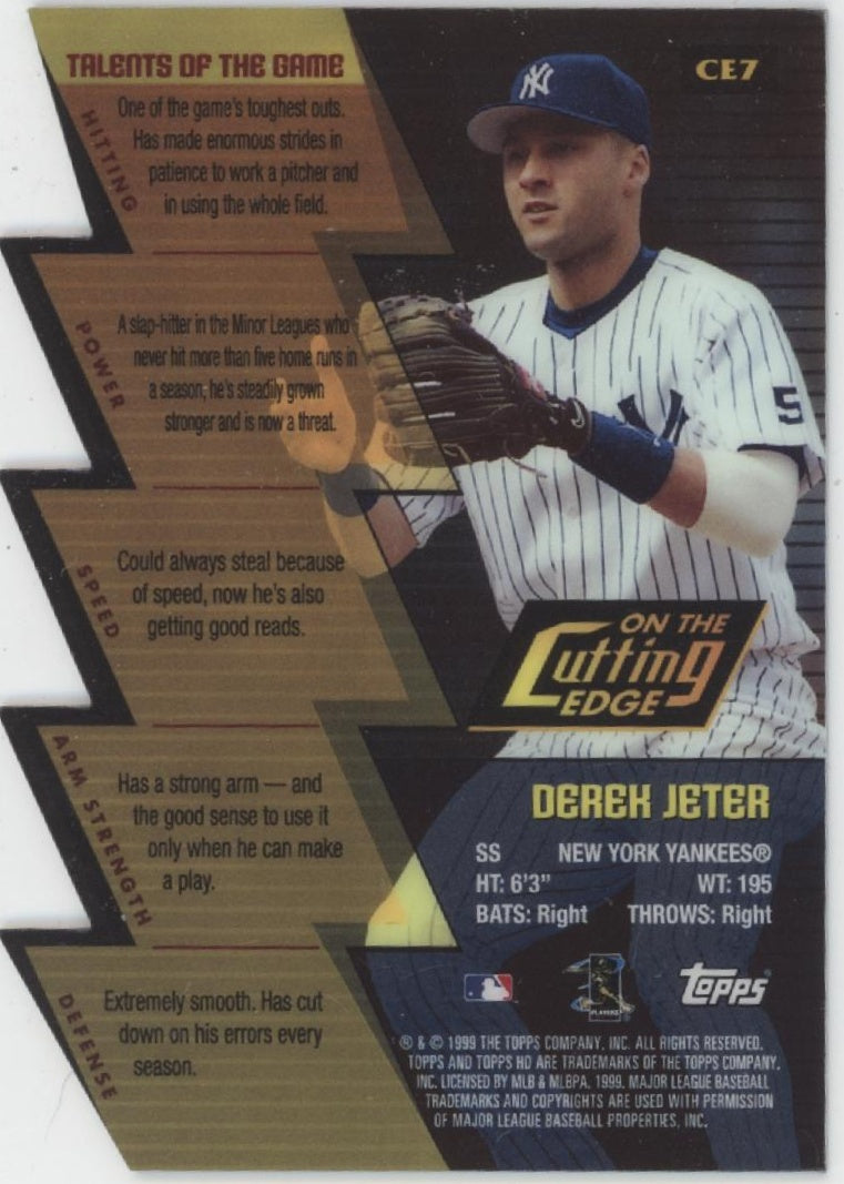Derek Jeter 1999 Topps HD On the Cutting Edge Die-Cut #CE7