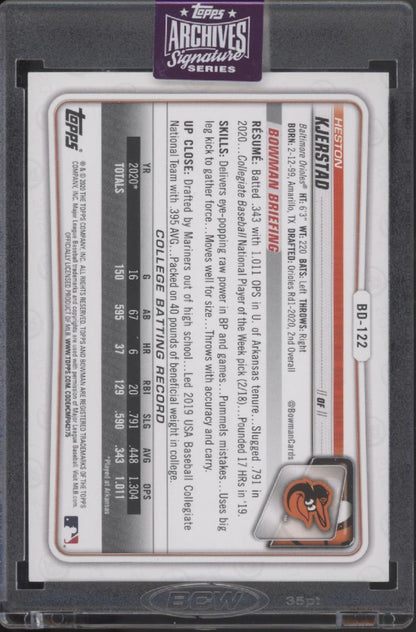 Heston Kjerstad 2025 Topps Archives Signature Series Auto 47/90 #BD-122