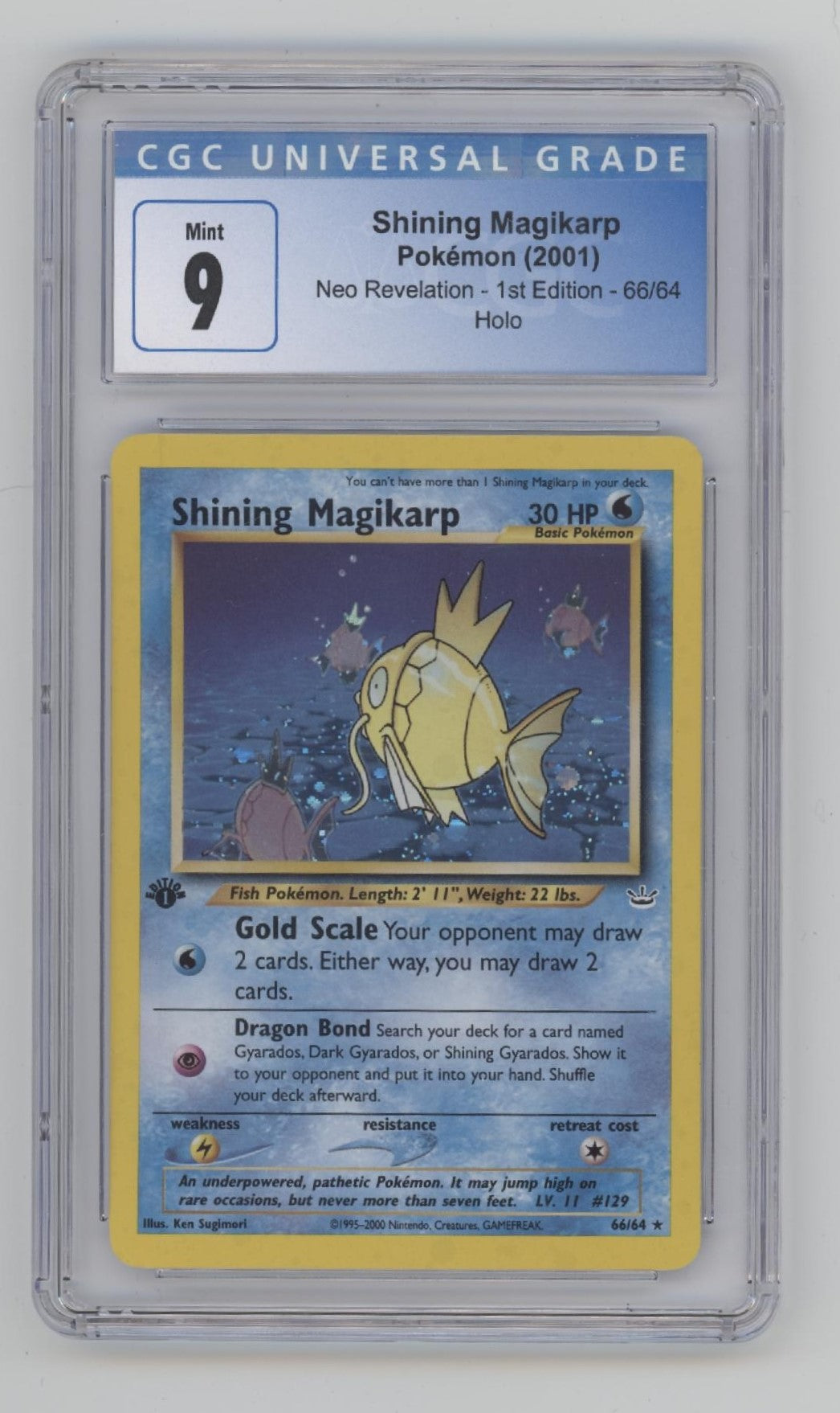 Shining Magikarp Pokemon Neo Revelation Holo 1st Edition #66 CGC 9