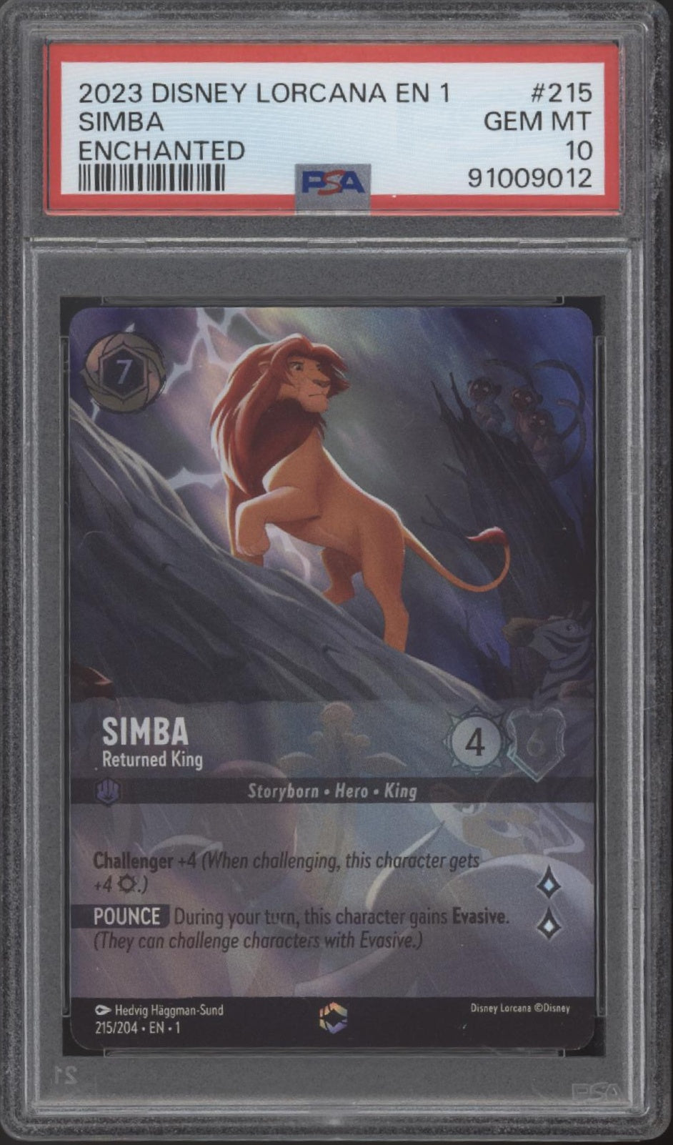Simba Returned King Disney Lorcana The First Chapter Enchanted #215 PSA 10、Collector Store LLC Gaming、kayou