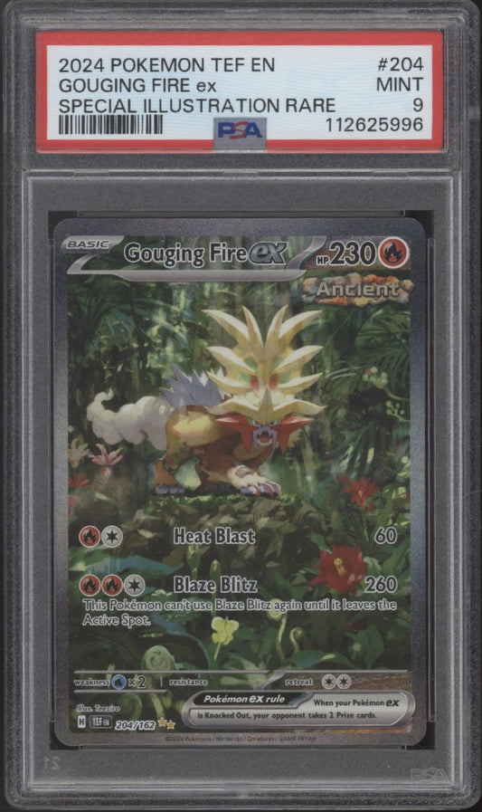 Gouging Fire ex Pokemon Temporal Forces Special Illustration Rare #204 PSA 9