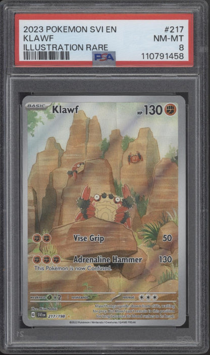 klawf pokemon card price Klawf Pokemon Scarlet & Violet Illustration Rare #217 PSA 8