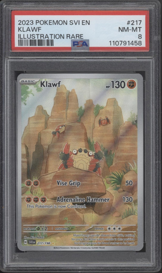 Klawf Pokemon Scarlet & Violet Illustration Rare #217 PSA 8
