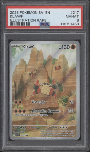 Klawf Pokemon Scarlet & Violet Illustration Rare #217 PSA 8