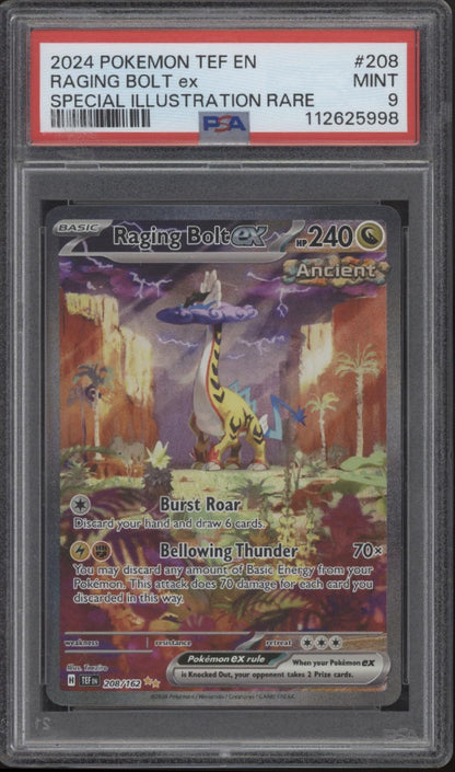 Raging Bolt ex Pokemon Temporal Forces Special Illustration Rare #208 PSA 9