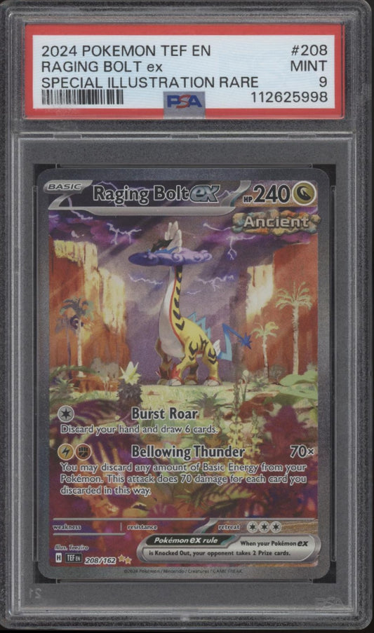 Raging Bolt ex Pokemon Temporal Forces Special Illustration Rare #208 PSA 9