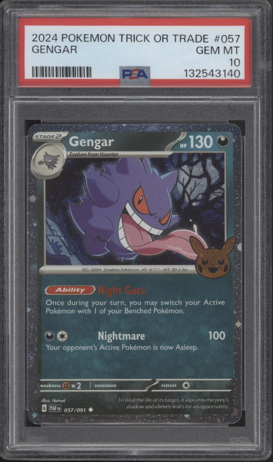 Gengar Pokemon Trick or Trade #057 PSA 10